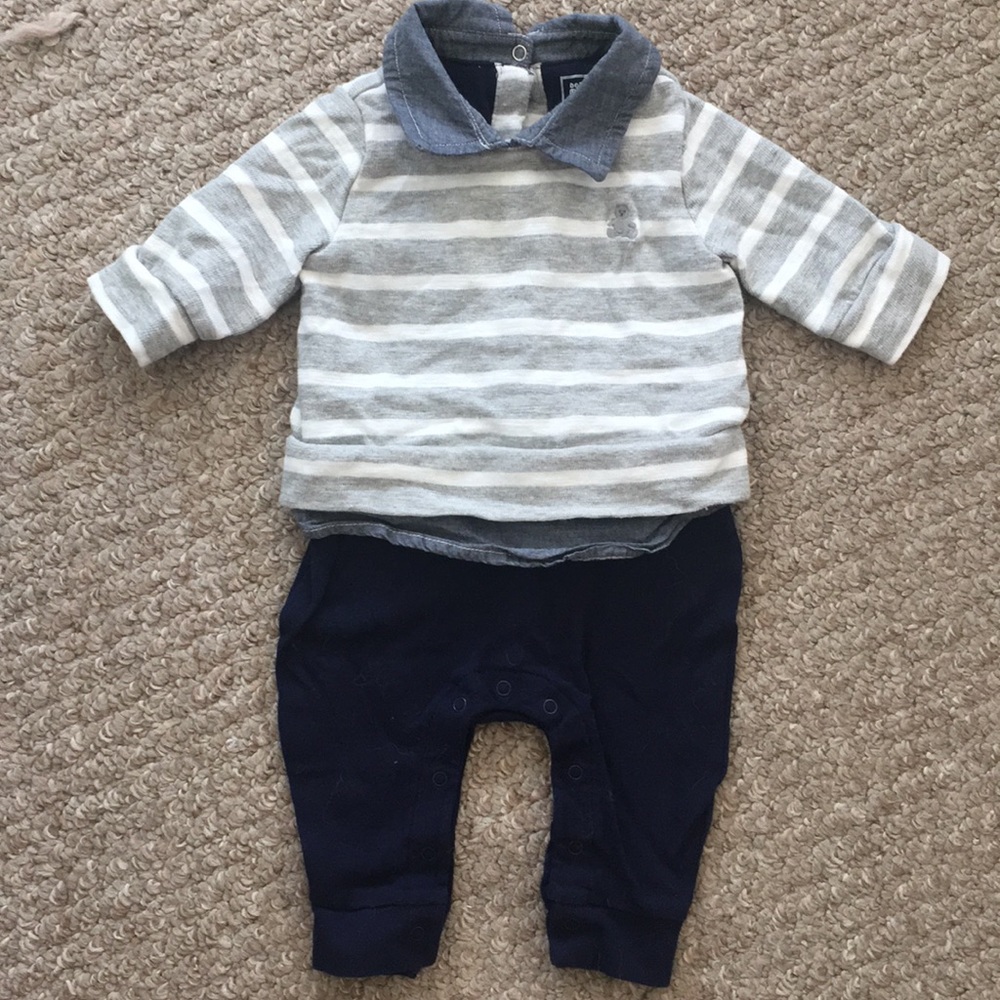 Baby GAP cute layered outfit top pants onesie 0-3M